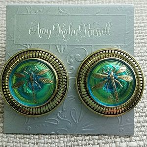 Amy kahn russell Jewelry - DRAGON FLY BUTTON EARRINGS Amy kahn russell Jewelry - DRAGON FLY BUTTON EARRINGS